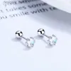 Stud 1005 Sterling Zilver Maansteen Oor Stud Oorbellen Koreaanse stijl Stijlvolle en eenvoudige glamour-sieraden voor vrouw meisjes feestcadeauC24319