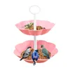 Table Mats Layered Multifunctional European Feeder Fruit Tray Double Cake Rack Bird Layer Vegetable Holder For Kitchen