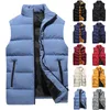 Herrenjacken Winterjacke Herren Herbst Einfarbig Mode Stehkragen Weste Weste Top Mantel