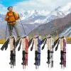 Varas 5 seções pólos de trekking ultraleve fibra carbono dobrável caminhadas leve nordic caminhada acampamento vara pólo teles v5k9