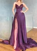 Grape Olive Stylish Green A Line Evening Dresses Sexy Sweetheart High Thigh Split with Beaded Sequins Sheer Tulle Dress Formal Prom BC