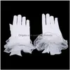 Bridal Gloves Women Lace Mesh Ladies White Wrist Large Bow Knot Marriage Party Accessories Drop Delivery Wedding Events Dhmoj