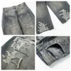 High Version Paris B Hidden Dyed Dirty Aristocratic Family Denim Pants, Men's and Women's Loose Fitting Os Jeans