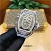 Luksusowe mechaniki męskie obserwuje Richa Wristwatch Ghost Automatyczny mechaniczny młyn mechaniczny R Watch wydrążona czaszka diamentowa z unikalnym osobistym