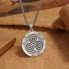 Fashion Design Pendant Necklaces Temu Stainless Steel Magic Viking Vortex Necklace Silver Indicator Necklace Jewelry Accessories