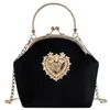 Totes DT 2024 Arrivo Borsa a tracolla in peluche Donna Maniglia Lusso Elegante Catene in metallo Lega dorata Squisita Casual Lady Style