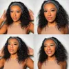 Synthetic Wigs Synthetic Wigs Headband Wig Human Hair Kinky Curly MYLOCKME Glueless Full Machine Made Brazilian Remy Human Hair Wigs For Women 180% Density 240329