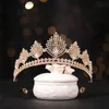 Tiaras Gold Color Crysta Crowns And Tiaras Baroque Vintage Crown Tiara For Women Bride Pageant Prom Diadem Wedding Hair Accessories Y240319