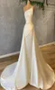 Eleganckie arabskie w dużych rozmiarach Aso Ebi Stylowe seksowne osłony sukienkę na bal maturalne suknie wieczorowe satynowe podłogę wielkogodę perłowe bezprzezgięcia formalne specjalne 3101711