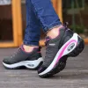 Laarzen sneakers dames 2022 multicolor mesh lichtgewicht buitenschoenen dames platte ronde ronde teen sneakers voor dames wandelschoenen