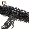 Extensions Extensions de cheveux 6D ondulés 16 "20" 24 "noir naturel 6D1 10 broches Micro anneau cheveux humains vierges bouclés pour tête complète 100g