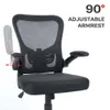 Rodas para cadeiras de mesa KLASIKA, malha ergonômica com altura ajustável e suporte lombar giratório, cadeira de escritório doméstico com apoios de braços rebatíveis (1PK)