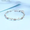 Braccialetti con ciondoli S925 Argento femminile Galvanotecnica Pt950 Platino 3,5 Moissan Diamante 1 pezzo per conto della consegna L240319