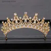 Diadèmes Vintage Couronne De Mariée Coiffe Couronne D'or Accessoires De Cheveux De Mariage Baroque Strass Fête Couronne De Cristal Couronne De Mariage De Mariée Y240319