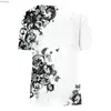 Women's T-Shirt 2024 New Dew Shoulder Tshirts Women Hollow Short Sleeve Floral T-Shirts Crewneck Fashion Casual Summer Tops Female Loose TeesC24319