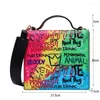 Torba skórzana torebki i torebki 2024 luksusowe designerskie dziewczęta Kobiety kupujący swobodny kolor kolorów graffiti portfele literowe