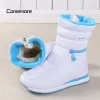 Botas Comemore Fehip Mujeres cálidas Ladys Boot de nieve cálida Color sólido White 2023 Zapatos planos Botas acolchadas Zip Invierno Booties 41