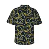 القمصان غير الرسمية للرجال سلاسل الذهب قميص العطلات لؤلؤة حديثة طباعة رجال هاواي الرجال الأنيقة بلوزات قصيرة الأكمام نمط تنفس أعلى