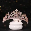 Tiaras Düğün Saç Takı Kristal Taç Düğün Gelin Saç Takı Moda Basit Takı Parlak Gelin Headdress Queens Crown Y240319