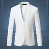 Mäns kostymer högkvalitativa herrar Slim Casual vit kostym för män