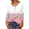 Camisetas De Mujer Manga Larga Para Mujer Estampado De Flores Camisetas Gráficas Blusas Casual Tallas Grandes Tops Básicos Jersey Moda Simple