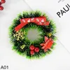 Decoratieve Bloemen 1Pc Kerst Mini Krans Kunstmatige Rode Bes Dennenappel Kerstboom Opknoping Oranment Garland Jaar Party Thuis Deur