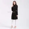 Qualidade autêntica COM LOGOTIPO Estilo Britânico Trench Coat para Mulheres Novos Casacos Femininos Primavera e Outono Botão Duplo Sobre Casaco Longo Plus Size S-3XL