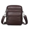 Bag Leather MEN'S Full-grain Shoulder Bag-Casual Wear Belt Running Mobile Phone B