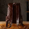Backpack Genuine Leather Men Fashion 2024 14-15.6 Inch Laptop Bag Travel Backpacks Retro First Layer Cowhide Schoolbag Tide