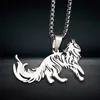 Fashion Design Pendant Necklaces Hot Selling Stainless Steel Cross Chain Hip-hop Animal Pendant with Personalized and Domineering Cat Necklace