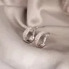 Kolczyki obręcze błysk błyszczące pełne kryształowe piercingowe koło dla kobiet imprezy w luksusowej jakości prosta klamra do uszu Koreańska kolczyka
