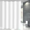 Duschgardiner förtjockad vit gardin med krokar genomskinlig vattentät tvättbar för badrum