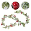 Decorative Flowers Christmas Rattan Greenery Decor Home Hanging Pendant Ornament Vine Red Fruits Pvc Simulate Cane Berry Mother Branch