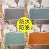 Table Cloth Cotton Linen Tablecloth Waterproof And Oil Resistant Tea Rectangular Solid Color Dining Fabric Art