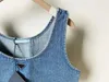 Kvinnors tankar modedesign tank topp denim underkläder designer märke triangel bh t-shirt tube wrap bröstväst