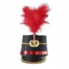 Berets Drum Mahors Hat Vintage Halloween Guard Knight Felt Comphish Cosplay Show Accessories DXAA