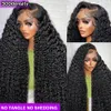 220 Densitet 13x6 HD spets frontal peruk Deep Wave 13x4 Transparent Human Hair Curly High Quality Glueless 5x5 stängningsperuk för kvinnor