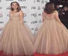 2019 New Simple Blush Pink Arabic Celebrity Dresses V Neck Sexy Backless A Line Soft Tulle Formal Evening Occasion Party Gown Cust3454721