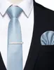 Rosa Schwarz Weiß Solide Seide Herren Krawatten Einstecktuch Clip Set Luxus Dünne Krawatten Für Mann Zubehör Hochzeit Party Freies schiff 240314