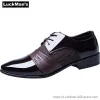 Schoenen Luckman 2019 Spring herfst Business Shoes Plus Size EUR 47 Oxford Patent Leather Men's Shoes Laceup Flats schoenen Black LMS002