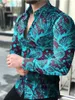 Men's Dress Shirts 2024 Shirt Trend Octopus Gold Red Top Suit Lapel Soft Elastic Comfortable Material Plus Size