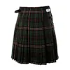 Kvinnors sommarkjolar nya kvinnor tartan skotska mini kilt damer korta kilts skol flickor sexig söt veckad kjol med zippes