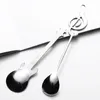 Kaffe Scoops Yo-Coffee Spoons 6 Pack Creative Söta teskedar Rostfritt stål Staff Musical Notation Shaped (3 Music Note 3 Guitar)