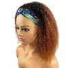 Synthetische pruiken Afro Kinky Curly Headband Wig Human Hair 180% Remy Ombre 1B/30 Braziliaanse natuurlijke haarpruik zonder naaimachine pruik MylockMe 240329