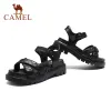 Laarzen kameel zomer helling hiel sandalen vrouwen schoenen mode retro stijl lederen sandaal comfortabel casual wedge hiel sandalen vrouw