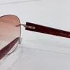 Lunettes de soleil de styliste pour femmes et hommes, verres élégants rétro sans cadre, de luxe, pour la conduite en plein air, lunettes de Protection