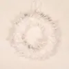 Decorative Flowers White Plume Wreath Hanging Garlands Simple Style Halloween Home Decor Welcome Window Props For Bedroom Year Bar Garden