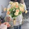 Decorative Plates Punch-free Wall Flower Vase Nordic Style Gold 3D Pot Geometric Mount Holder Art