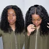 合成ウィッグ合成かつらの摩耗とgo glessedwigs short bob wig human hair kinky curly upgraged noglue 13x4 lace frontal wig for black women 240329