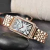 Armbandsurklockor för Women Square Rose Gold Wrist Watches Fashion Steel Watches Ladies Quartz Watch Clock Montre Femme 24319